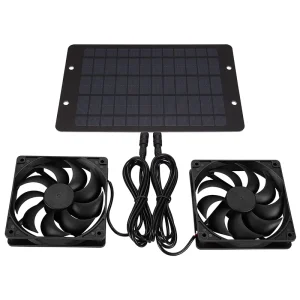 Solar Dual Fan Electric Ventilator 10W 12V Pet Exhaust Fan Portable Energy