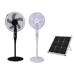 Solar Electric Air Cooling Fan Solar Panel Rechargeable Mechanical Floor Fan Foldable Design Remote Timer Energy Saving Safety