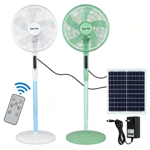 Solar Electric Fan Rechargeable with Solar Panel 16inch Large Capacity Mobile Rechargeable Solar Fan Indoor Outdoor