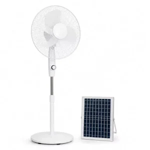 Solar Electric Pedestal Fan 16/18 Inch with LED Light and Solar Panel YL-168
