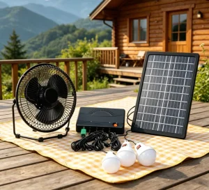 Solar Energy Storage System SIH 003 004 8W 10V Multi Functional Small Fan Emergency Lighting ABS Material 275x160x382mm for