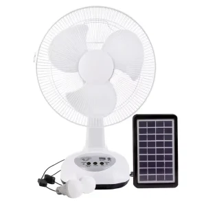 Solar Fan 12V DC Solar Energy Powered Fans with Solar Panel and LED Light for Home