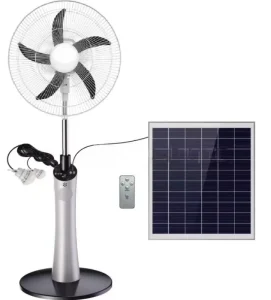 Solar Fan 16 Inch 18 Inch Rechargeable Solar Powered Metal+ABS Floor Stand Fans with 20W/25W for Home & Outdoor Use New Design