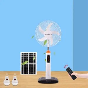 Solar Fan AC DC 16 Inches 3 Blades Lithium Battery Remote Control