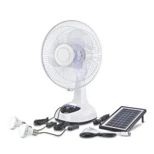 Solar Fan Battery-Rechargeable Table Fan with Power Bank