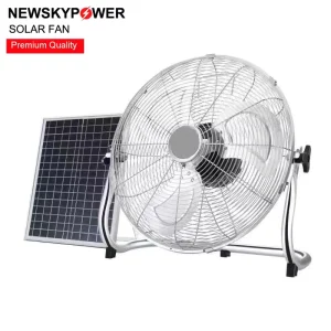 Solar Fan DC Rechargeable Fan Solar Powered 12 Inch Solar Panel Fan With Battery