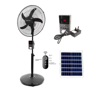 Solar Fan with High Wind Speed and Rechargeable Battery