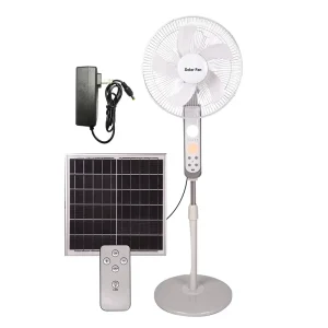 Solar Fan with Lithium Battery 12in 12W Rechargeable Fan with Solar Panel Charging Adapter USB Light 7 9 Hours 4 6 Hours