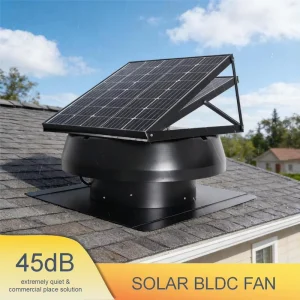 Solar Fan with Solar Panel High Efficiency 50W Solar Roof Ventilator with Adjustable Panel No Electricity Needed