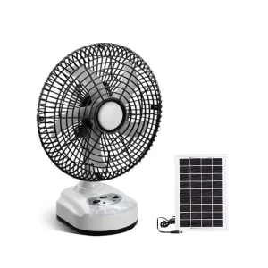 Solar Fan with Solar Panel Portable 10 Inch Ventilador Rechargeable Electric Fan AC DC Mini Air Cooling Fan for Outdoor Indoor