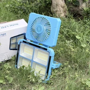 Solar LED Camping Light Fan Lithium Battery Dimmable ABS USB Rechargeable IP65 Waterproof Outdoor Emergency Lighting Portable