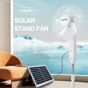 Solar Panel Stable Commercial Soundless air Cooling Wind strong Household Bedroom Low Price AC DC Rechargeable Stand Fan