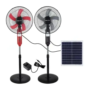 Solar Pedestal Fan with Rechargeable Battery and Solar Power