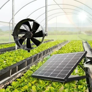 Solar Powered 24V DC Industrial Duct Axial Fan Ball Bearing Square Frame Rear side Detachable Fan Guard Wall Ceiling Mountable