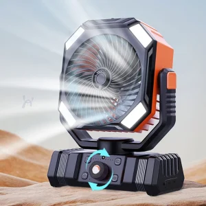 Solar Powered 40000mAh Rechargeable Fan USB with LED Power Bank Portable Remote Outdoor and Car Use Handheld Design Camping Fan