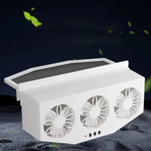 Solar Powered Car Radiator Cooling Fan with USB Eliminates Peculiar Smell Auto Vent Window Fan for Vehicles