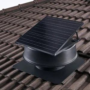 Solar Powered DC Brushless Exhaust Fan OEM Aluminum Alloy Roof Axial Flow Ventilator with Ball Bearing for Warehouse Attic