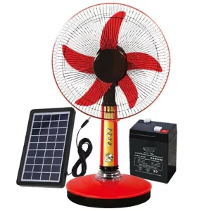 Solar Powered Fan Classic 16 Inch Recharge Fan Table Solar Fan with Solar Panel