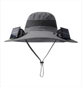 Solar Powered Fan Hat Long lasting Lithium Battery Unisex Outdoor Fishing Cycling Sports Hat Fan Sun Protection Fisherman Hat
