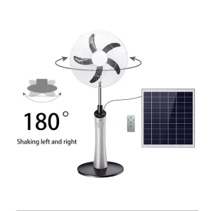Solar Powered Fan Outdoor Camping 16 inch 18 inch Portable Fan Strong Wind Auto Adjusting Head Emergency Power Outage Kit