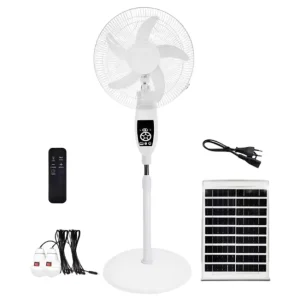 Solar Powered Fan Portable Rechargeable Cooling Fan with Solar Panel Outdoor Camping Travel Home Office Quiet Ventilator