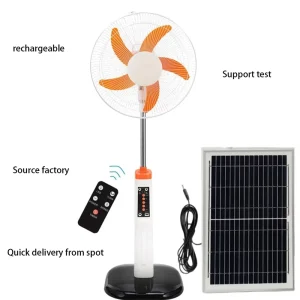 Solar Powered Fan Rechargeable with Solar Panel Powered 12 16 Inch Table Fan Solar Floor Fan for Indoor outdoor