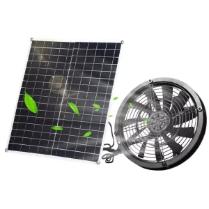 Solar Powered Fan for Camping Outdoor 20W Solar Panel Fan Kit 3000 RPM IP65 Waterproof for Homes RVs Greenhouses