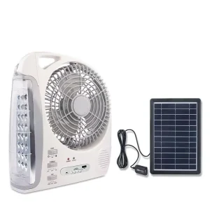 Solar Powered Fan with Solar Panel 10W USB Charging 8in for Outdoor Use