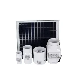 Solar Powered Pipe Type Exhaust Fan DC High Efficiency Ventilation System PVC Material Greenhouse Shed Farm OEM 1 Year