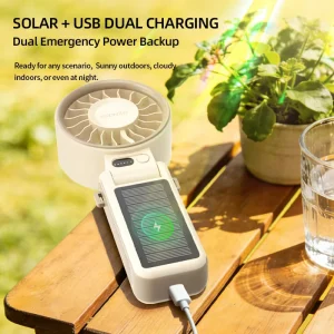 Solar Powered Portable Mini Fan Foldable & Lightweight Long Battery Life Cooling Fan for Travel Hiking portable fan
