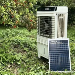 Solar Powered Rechargeable DC Air Cooler for Home and Industrial Use Long Runtime Portable Water Cooling Fan