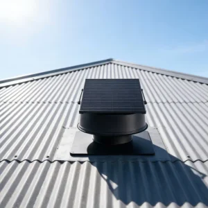 Solar Powered Roof Mounted Outdoor Hotel Ventilation Fan DC Brushless Motor Smart Control Class Energy Efficiency 2 Year