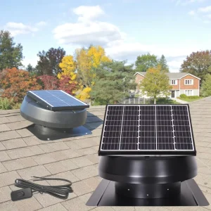 Solar Powered Roof Ventilation Exhaust Fan Brushless DC 24V Motor OEM High Speed No Noise Attic Big Vent Fan 5 Year Warranty