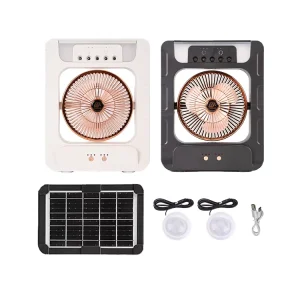 Solar Rechargeable Fan Portable Customization Wind Small Cool Mist Water Spray for Room with Bluetooth Speaker with Humidifier
