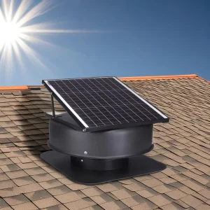 Solar Roof Ventilation Fan 12inch Customizable Smart Built in Thermostat 24 7 Operation for Residential Commercial