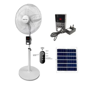 Solar Stand Fan 6 High Speed 15000mah Lithium Battery Operated Remote Control Outdoor Household Rechargeable Standing Fan
