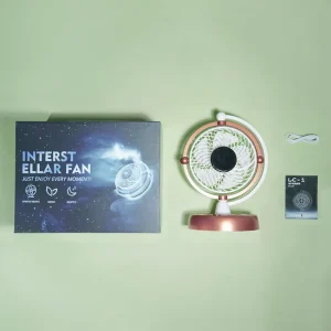 Solar System Planet Model USB Rechargeable Cooling Fan Unique Sci Fi Desk Decor for Kids and Car Space Themed Desktop Fan