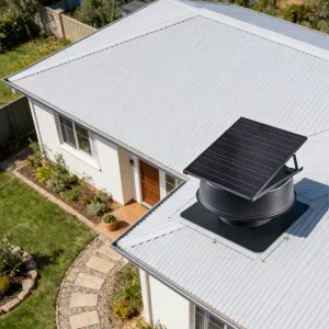 Solar and Electric Roof Axial Fan with Ball Bearing Aluminum Alloy Blades Home Use Attic Ventilation Exhaust System