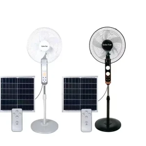 Solar powered 16 inch Charging Fan with Light Outdoor Portable Household Camping Floor Fan