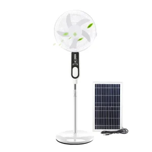 Solar-powered Fan with Solar Panels and USB Charging Diodes