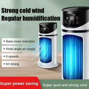 Space Cooler Desktop Fan Humidification 3 Modes Portable Evaporative Air Cooler Plastic Electric Bladeless Eco-Friendly