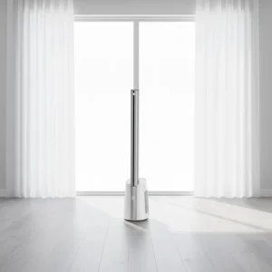 Space Saving Bladeless Tower Fan 0.06 Slim Design Activated Carbon Filter 60 90 120 Oscillation Hotel Use Remote Control