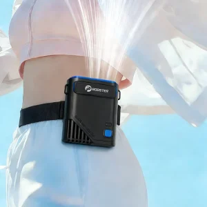 Sports Outdoor Mini Portable Wearable Waist Fan Brushless Motor Dual 2000mAh Button Control 60W 5V