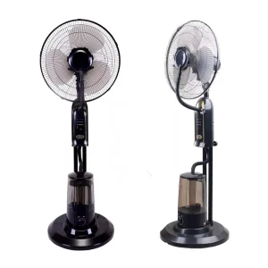 Spray Electric Floor Fan Remote Control Adjustable Height Large Wind Cold Atomization Ice Water Cooling for Outdoor Garage