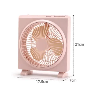 Square Tabletop Fan with Mechanical Control Plastic Material Lightweight and Portable USB Charging for Car Desktop Cooling