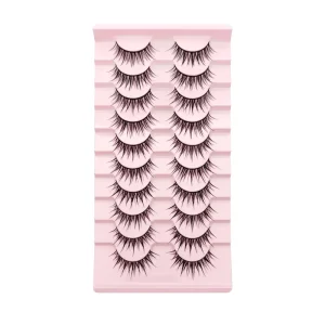 Stiff stem Synthetic Hair False Eyelashes Black Cotton Thread High capacity Fans Lift Double Eyelids One piece Thick Voluminous