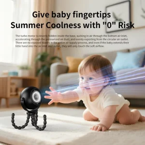 Stroller Fan 4000mAh Foldable Outdoor Plastic Clip on Baby 3 Speeds LED Display 360 Rotate Rechargeable Battery 8h+ Octopus Fan