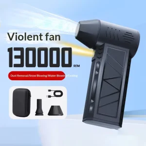 Strong Powerful Mini Turbo Jet Fan 130000 RPM Blower with 4 Speed Adjustment Compact Air Duster for Home & Auto Commercial Use