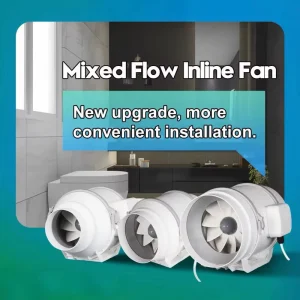 Strong Silent High Power High Efficiency Electric Ball Bearing Duct Axial Kitchen Exhaust Fan ODM PP Material
