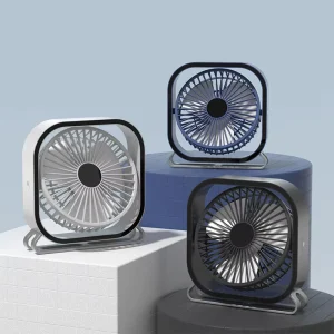Strong Wind 90 Degree Adjustable Angle Electric Powered Air Cooling Fan Square Table for Home Office Desktop Use Made of Plastic